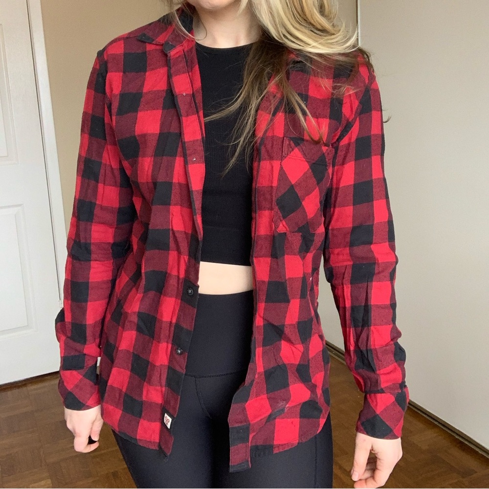 TNA “Boyfriend” Button Up - Buffalo Check - XS
